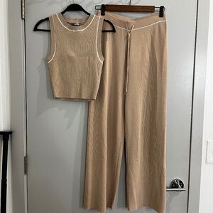 Tan Two-Piece Lounge Set